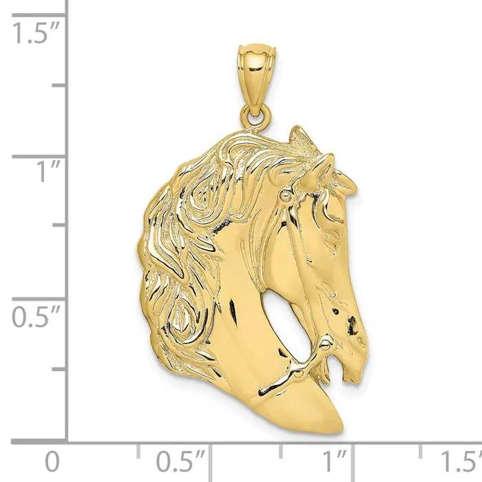 Charm Necklaces WB Choice Jewelry 10K Horse Head wLong Mane CharmWBC10K6531 Charm Necklaces WB Choice Jewelry 10K Horse Head wLong Mane CharmWBC10K6531