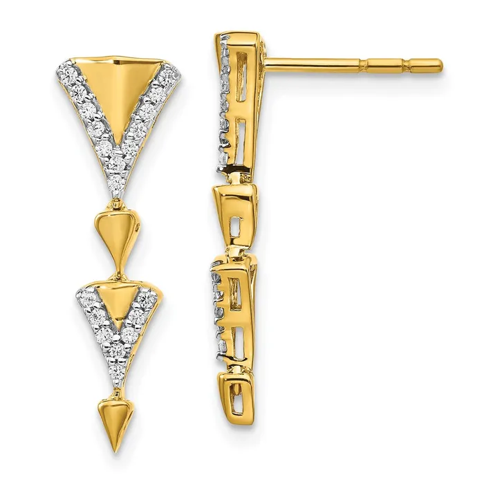 Earrings 14k Diamond Fancy Post Dangle EarringsWBCEM3901020YA WB Choice Jewelry Earrings 14k Diamond Fancy Post Dangle EarringsWBCEM3901020YA WB Choice Jewelry