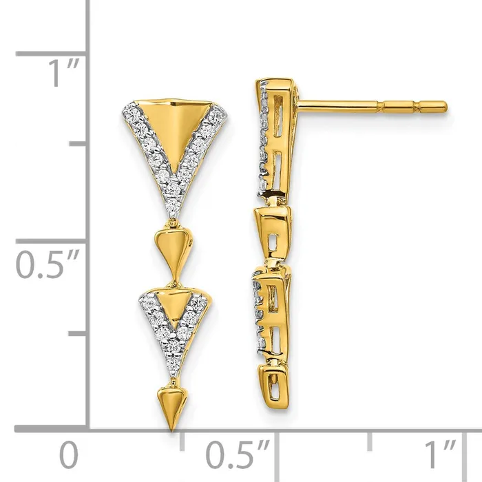 Earrings 14k Diamond Fancy Post Dangle EarringsWBCEM3901020YA WB Choice Jewelry Earrings 14k Diamond Fancy Post Dangle EarringsWBCEM3901020YA WB Choice Jewelry