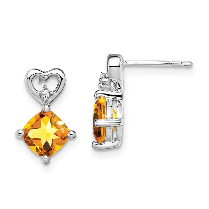 Earrings 14k White Gold Citrine and Diamond Heart EarringsWBCEM7399CI002WA WB Choice Jewelry Earrings 14k White Gold Citrine and Diamond Heart EarringsWBCEM7399CI002WA WB Choice Jewelry