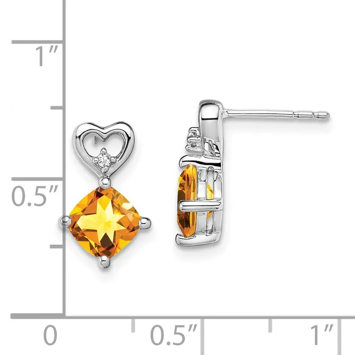 Earrings 14k White Gold Citrine and Diamond Heart EarringsWBCEM7399CI002WA WB Choice Jewelry Earrings 14k White Gold Citrine and Diamond Heart EarringsWBCEM7399CI002WA WB Choice Jewelry