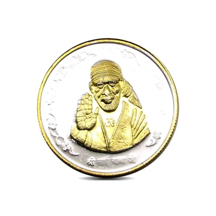 Earrings Karizma Jewels Pure Silver Coin 999 BIS Halmarked Sai Baba 24K Gold Plating Earrings Karizma Jewels Pure Silver Coin 999 BIS Halmarked Sai Baba 24K Gold Plating