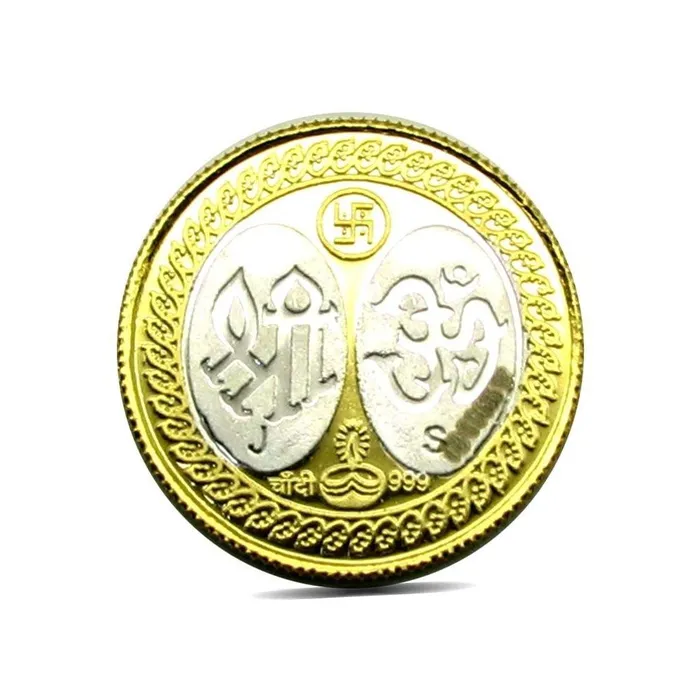 Earrings Karizma Jewels Pure Silver Coin 999 BIS Halmarked Sai Baba 24K Gold Plating