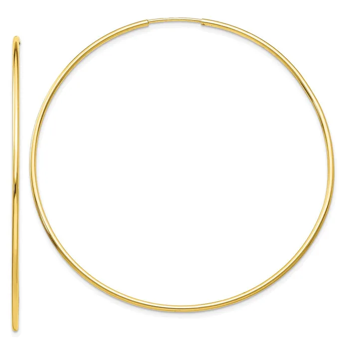 Earrings WB Choice Jewelry 10k Polished Endless Tube Hoop EarringsWBC10T968