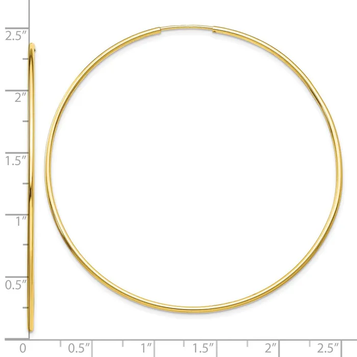 Earrings WB Choice Jewelry 10k Polished Endless Tube Hoop EarringsWBC10T968 Earrings WB Choice Jewelry 10k Polished Endless Tube Hoop EarringsWBC10T968