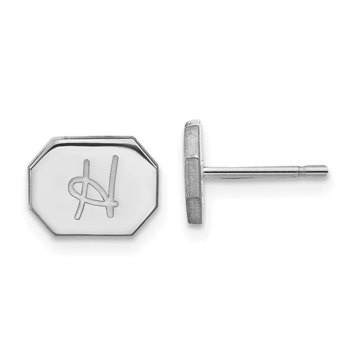 Earrings WB Choice Jewelry 10KW Initial Octagon Post EarringsWBC10XNE145W Earrings WB Choice Jewelry 10KW Initial Octagon Post EarringsWBC10XNE145W