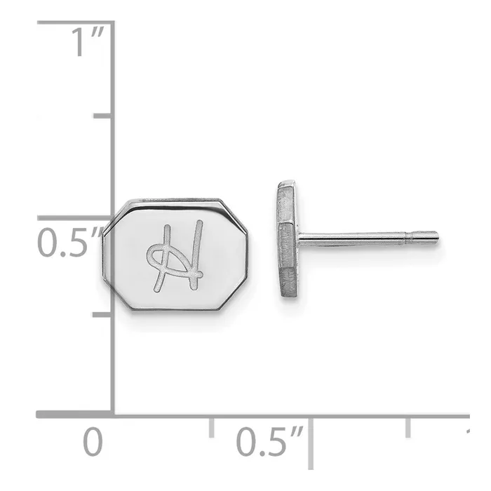 Earrings WB Choice Jewelry 10KW Initial Octagon Post EarringsWBC10XNE145W Earrings WB Choice Jewelry 10KW Initial Octagon Post EarringsWBC10XNE145W