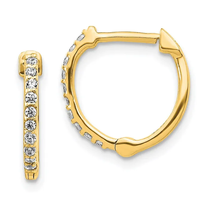Earrings WB Choice Jewelry 14k Diamond Hinged Hoop EarringsWBCEM5353020YA