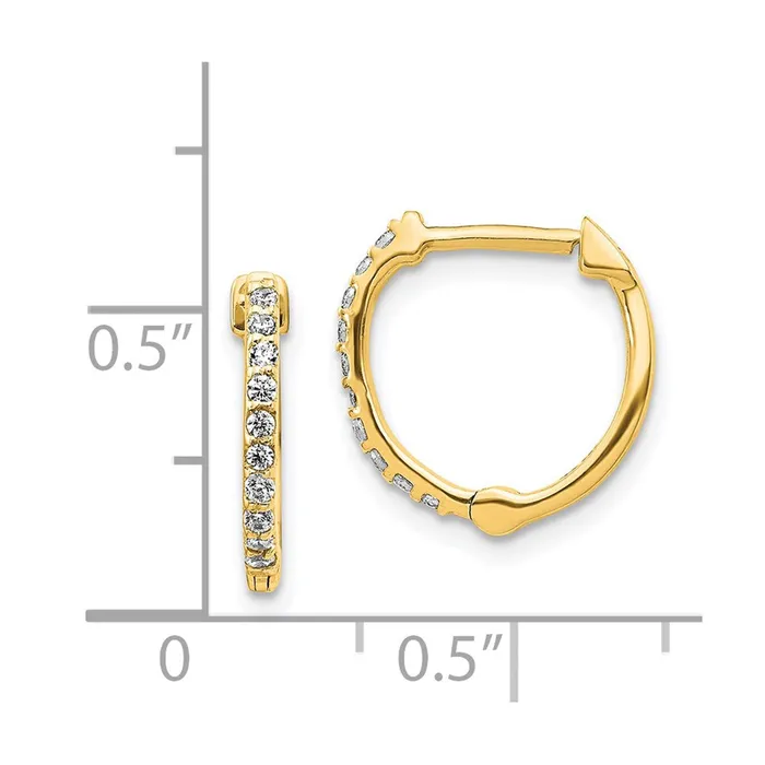 Earrings WB Choice Jewelry 14k Diamond Hinged Hoop EarringsWBCEM5353020YA Earrings WB Choice Jewelry 14k Diamond Hinged Hoop EarringsWBCEM5353020YA