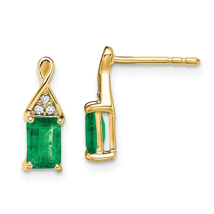 Earrings WB Choice Jewelry 14k Emerald and Diamond EarringsWBCEM7187EM004YA Earrings WB Choice Jewelry 14k Emerald and Diamond EarringsWBCEM7187EM004YA