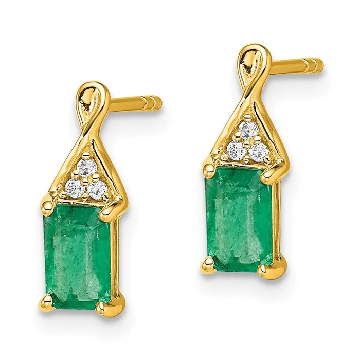 Earrings WB Choice Jewelry 14k Emerald and Diamond EarringsWBCEM7187EM004YA Earrings WB Choice Jewelry 14k Emerald and Diamond EarringsWBCEM7187EM004YA