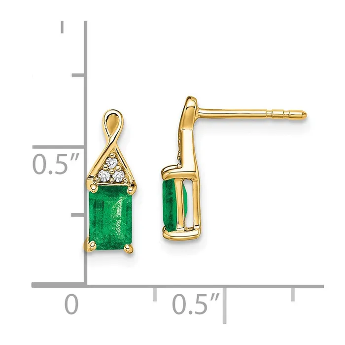 Earrings WB Choice Jewelry 14k Emerald and Diamond EarringsWBCEM7187EM004YA Earrings WB Choice Jewelry 14k Emerald and Diamond EarringsWBCEM7187EM004YA