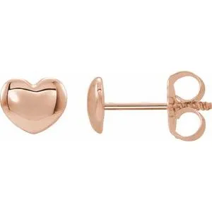 Earrings WB Choice Jewelry 14K Rose 59x54 mm Youth Puffed Heart Earrings192034602PSTWBC Earrings WB Choice Jewelry 14K Rose 59x54 mm Youth Puffed Heart Earrings192034602PSTWBC