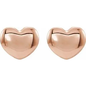 Earrings WB Choice Jewelry 14K Rose 59x54 mm Youth Puffed Heart Earrings192034602PSTWBC Earrings WB Choice Jewelry 14K Rose 59x54 mm Youth Puffed Heart Earrings192034602PSTWBC