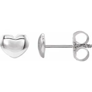Earrings WB Choice Jewelry 14K Rose 59x54 mm Youth Puffed Heart Earrings192034602PSTWBC Earrings WB Choice Jewelry 14K Rose 59x54 mm Youth Puffed Heart Earrings192034602PSTWBC