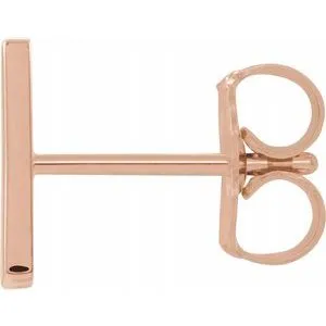 Earrings WB Choice Jewelry 14K Rose Single Initial N Earring86800181PSTWBC Earrings WB Choice Jewelry 14K Rose Single Initial N Earring86800181PSTWBC
