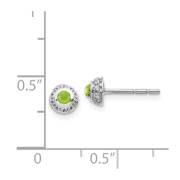 Earrings WB Choice Jewelry 14k White Gold Diamond and Cabochon Peridot EarringsWBCEM4030PE010WA Earrings WB Choice Jewelry 14k White Gold Diamond and Cabochon Peridot EarringsWBCEM4030PE010WA