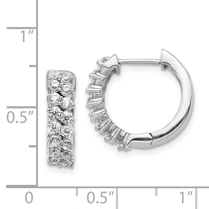 Earrings WB Choice Jewelry 14k White Gold Diamond Hinged Hoop EarringsWBCEM3717100WA Earrings WB Choice Jewelry 14k White Gold Diamond Hinged Hoop EarringsWBCEM3717100WA