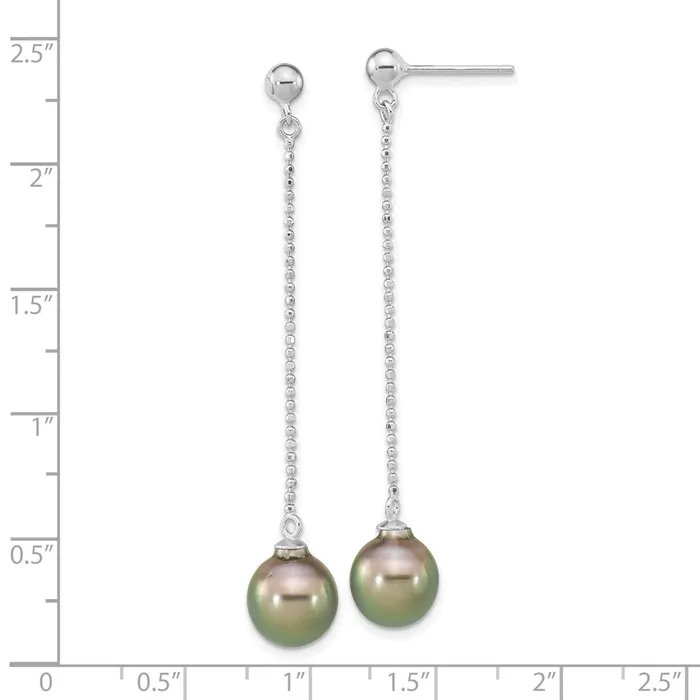 Earrings WB Choice Jewelry Sterling Silver RH 910mm Teardrop Tahitian Saltwater Pearl EarringsWBCQE16377 Earrings WB Choice Jewelry Sterling Silver RH 910mm Teardrop Tahitian Saltwater Pearl EarringsWBCQE16377