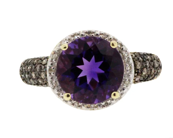 FULLERS PURCHASE FROM PUBLIC Rings ESTATE 10KY AMETHYST AND DIAMOND RING 50CTTW FULLERS PURCHASE FROM PUBLIC Rings ESTATE 10KY AMETHYST AND DIAMOND RING 50CTTW