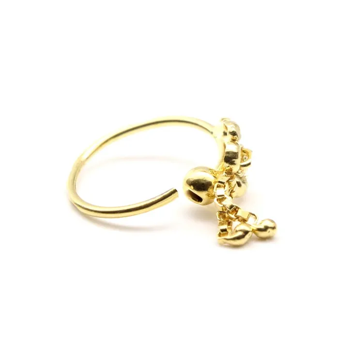 Indian Traditional Style 14K Real Gold Nose Hoop Ring for women 22g Karizma Jewels Rings