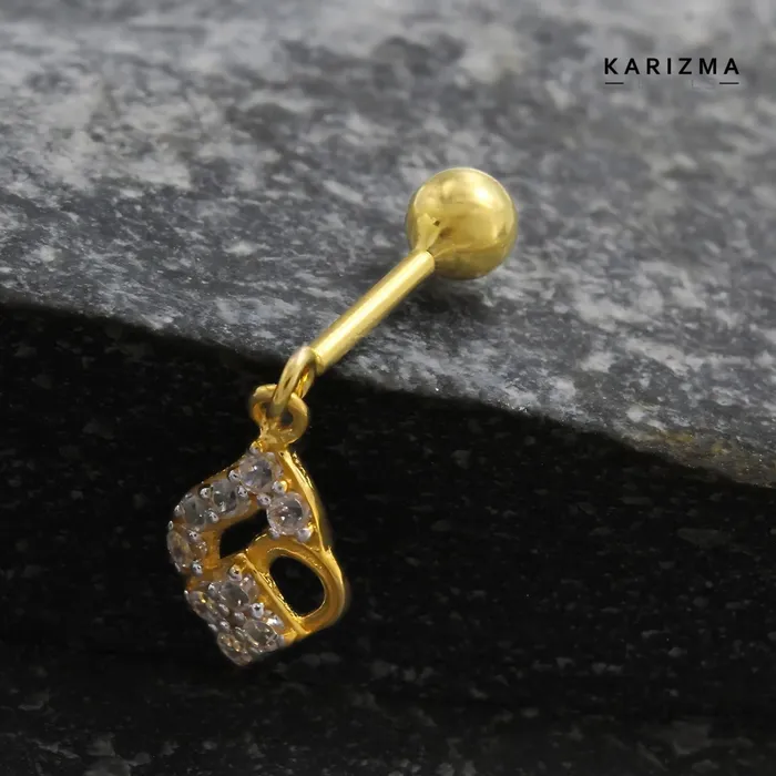 Karizma Jewels Earrings 18k Real Gold Bugadi Drops Danglers CZ Earring for Women and Girls
