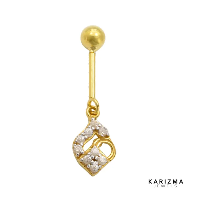 Karizma Jewels Earrings 18k Real Gold Bugadi Drops Danglers CZ Earring for Women and Girls