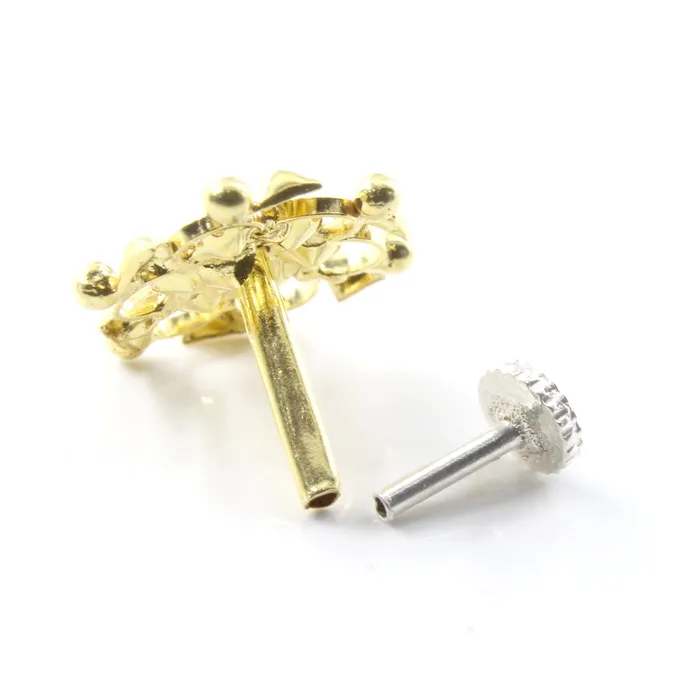 Karizma Jewels Earrings Traditional Real Sterling Silver White CZ Women Nose Stud Push Pin