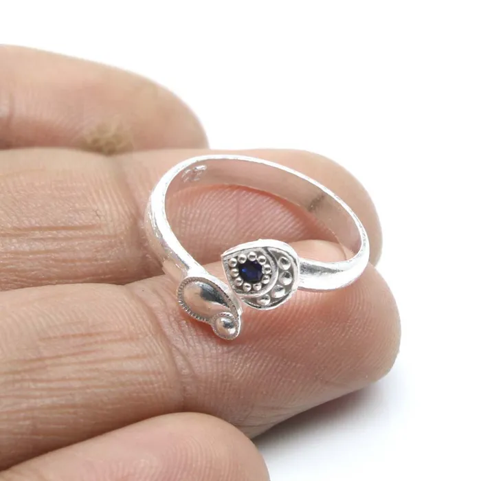 Karizma Jewels Ethnic Real Sterling Silver Toe Ring Indian Handmade bichia foot ring Single Rings