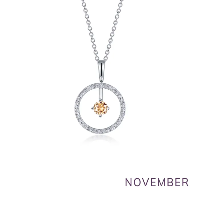 Lafonn Necklaces November Birthstone Reversible Open Circle Necklace