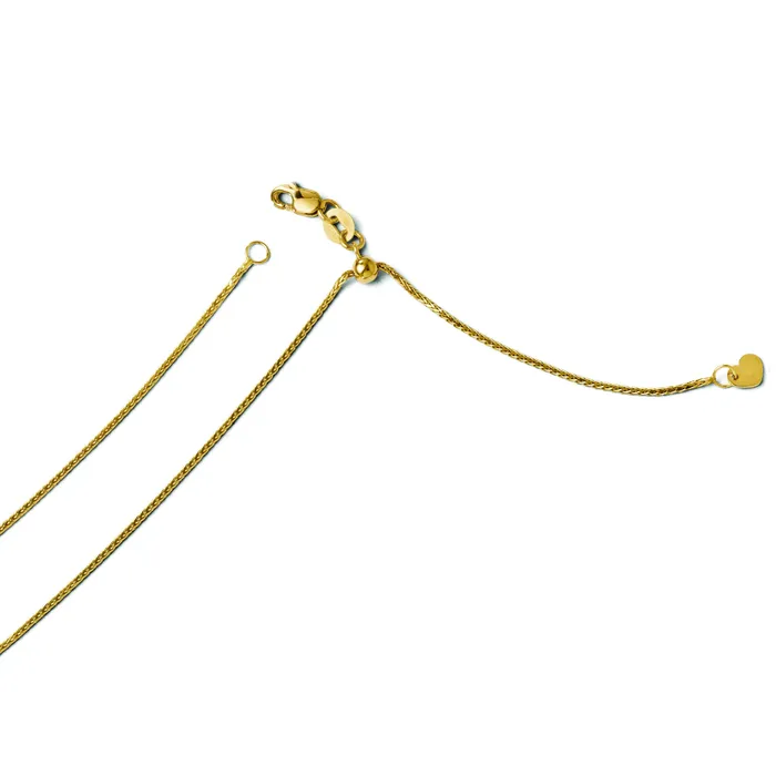 LESLIES Necklaces 14KY 22 ADJ DIAMOND CUT WHEAT CHAIN