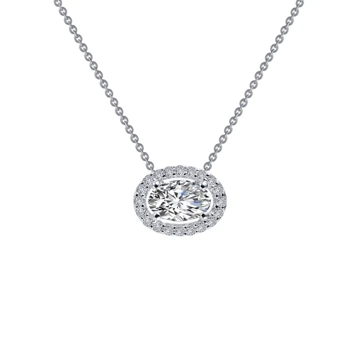 Necklaces 063 CTW Oval Halo Necklace Lafonn