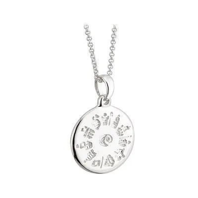 Necklaces Celtic Collections Sterling Silver History Of Ireland Disc Pendant