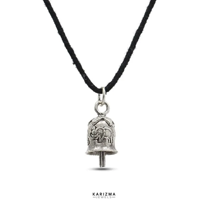 Necklaces Karizma Jewels 925 Sterling Silver Oxidized Jingle Bell Pendant