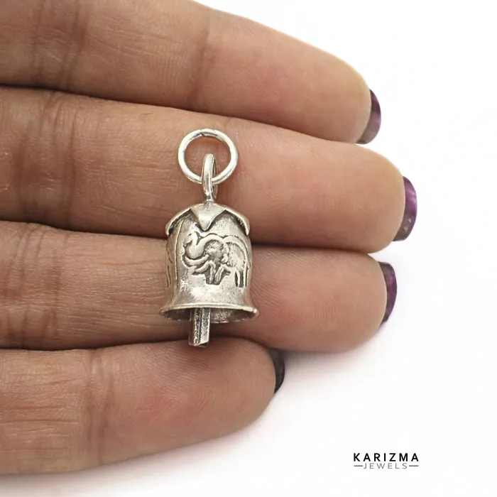 Necklaces Karizma Jewels 925 Sterling Silver Oxidized Jingle Bell Pendant