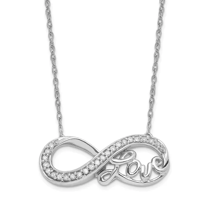 Necklaces Sterling Silver Rhodium Diam Infinity Symbol LOVE NecklaceWBCQG407218 WB Choice Jewelry Necklaces Sterling Silver Rhodium Diam Infinity Symbol LOVE NecklaceWBCQG407218 WB Choice Jewelry