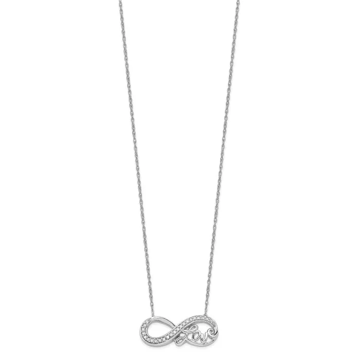 Necklaces Sterling Silver Rhodium Diam Infinity Symbol LOVE NecklaceWBCQG407218 WB Choice Jewelry Necklaces Sterling Silver Rhodium Diam Infinity Symbol LOVE NecklaceWBCQG407218 WB Choice Jewelry