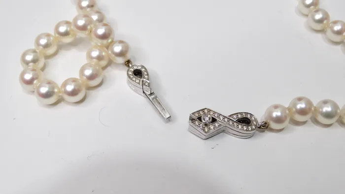 Necklaces Vintage by Misty Freshwater Pearl Diamond Necklace Necklaces Vintage by Misty Freshwater Pearl Diamond Necklace
