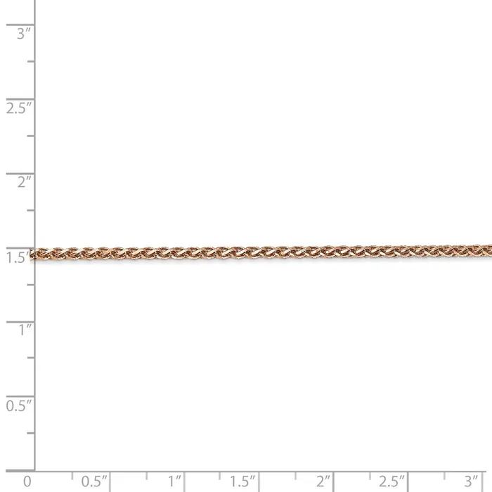 Necklaces WB Choice Jewelry 14k Rose Gold 18mm DC Spiga ChainWBCRSC3724 Necklaces WB Choice Jewelry 14k Rose Gold 18mm DC Spiga ChainWBCRSC3724
