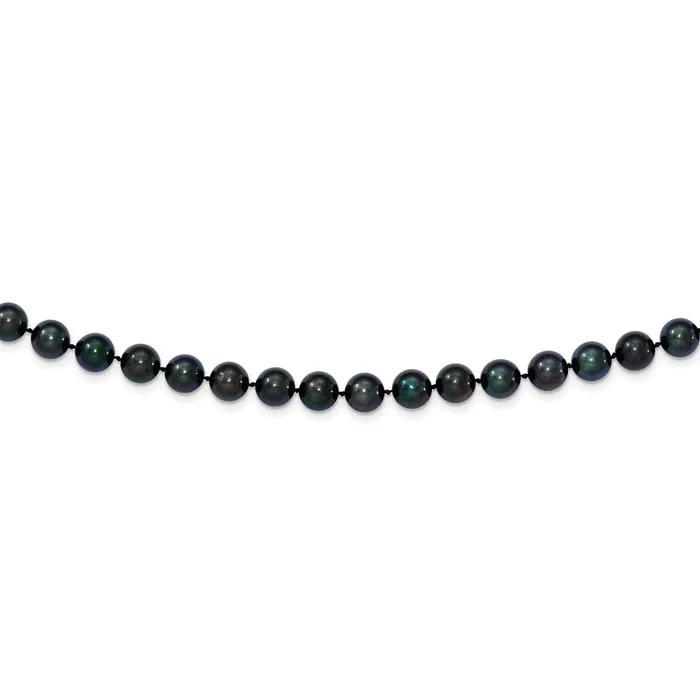 Necklaces WB Choice Jewelry 14k White Gold 78mm Round Black Saltwater Akoya Cultured Pearl NecklaceWBCPLB7024 Necklaces WB Choice Jewelry 14k White Gold 78mm Round Black Saltwater Akoya Cultured Pearl NecklaceWBCPLB7024