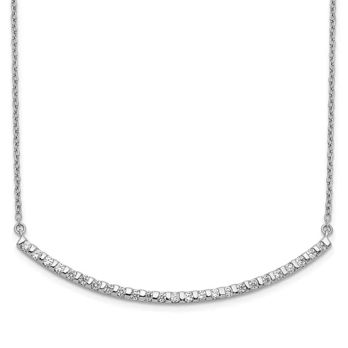 Necklaces WB Choice Jewelry 14k White Gold Diamond Curved Bar 18 inch NecklaceWBCPM3732050WA Necklaces WB Choice Jewelry 14k White Gold Diamond Curved Bar 18 inch NecklaceWBCPM3732050WA