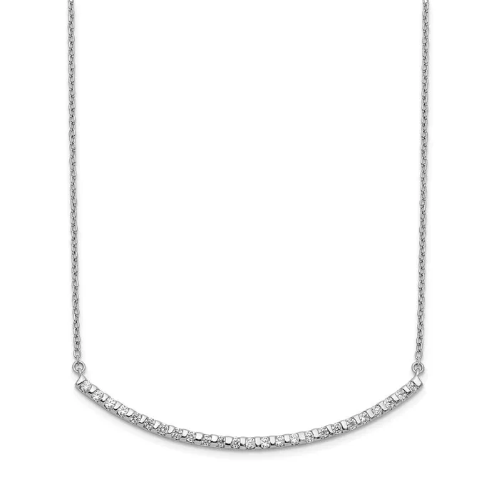 Necklaces WB Choice Jewelry 14k White Gold Diamond Curved Bar 18 inch NecklaceWBCPM3732050WA Necklaces WB Choice Jewelry 14k White Gold Diamond Curved Bar 18 inch NecklaceWBCPM3732050WA