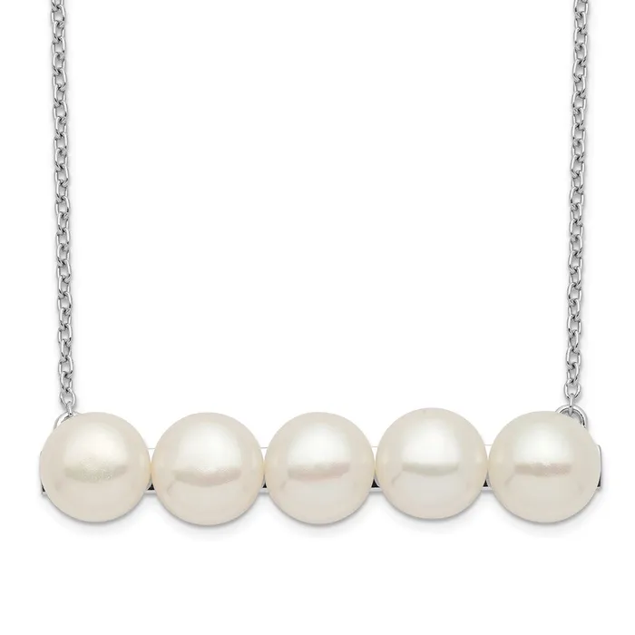 Necklaces WB Choice Jewelry Sterling Silver Rhodplat 78mm White Button FWC Pearl NecklaceWBCQH553318 Necklaces WB Choice Jewelry Sterling Silver Rhodplat 78mm White Button FWC Pearl NecklaceWBCQH553318