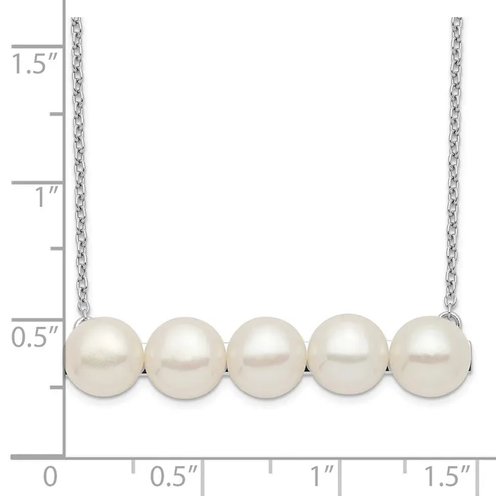 Necklaces WB Choice Jewelry Sterling Silver Rhodplat 78mm White Button FWC Pearl NecklaceWBCQH553318 Necklaces WB Choice Jewelry Sterling Silver Rhodplat 78mm White Button FWC Pearl NecklaceWBCQH553318