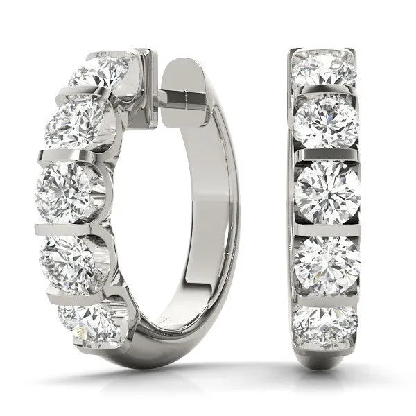 OVERNIGHT MOUNTINGS 14KW 95 CTTW DIAMOND SMALL HOOP EARRINGS GSI1 Earrings OVERNIGHT MOUNTINGS 14KW 95 CTTW DIAMOND SMALL HOOP EARRINGS GSI1 Earrings