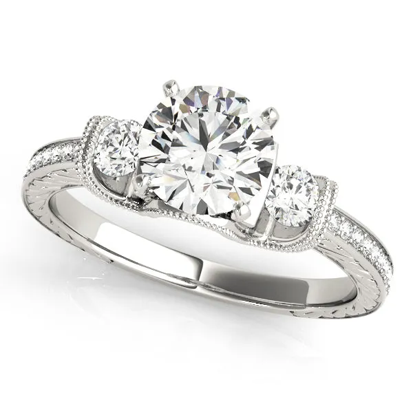 Overnight Mountings Bridal Rings Three Stone Diamond Engagement Ring