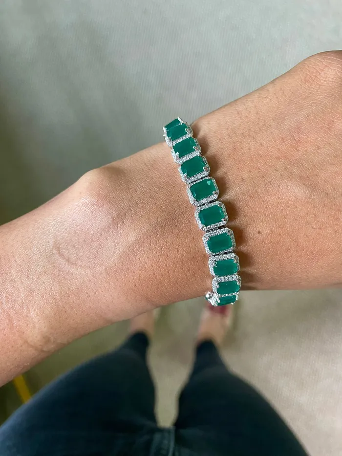 PRERTO ECOMMERCE PRIVATE LIMITED Bracelets Baguette Emerald Bracelet