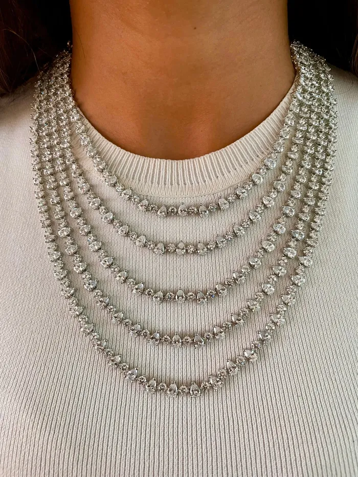 PRERTO ECOMMERCE PRIVATE LIMITED Necklaces 5 Layer Statement Dimonte Long Necklace Set PRERTO ECOMMERCE PRIVATE LIMITED Necklaces 5 Layer Statement Dimonte Long Necklace Set