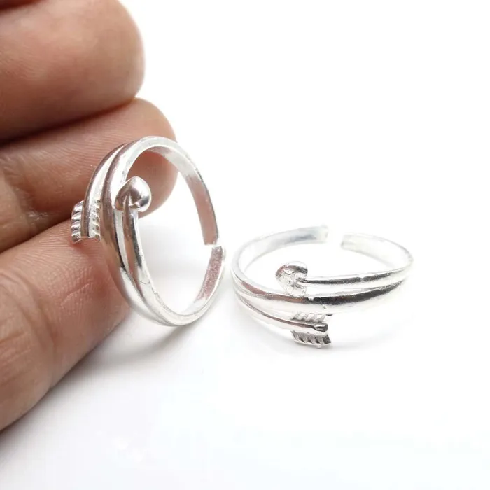 Real 925 Silver Beautiful Indian Style Handmade Women Toe Ring Pair Karizma Jewels Rings