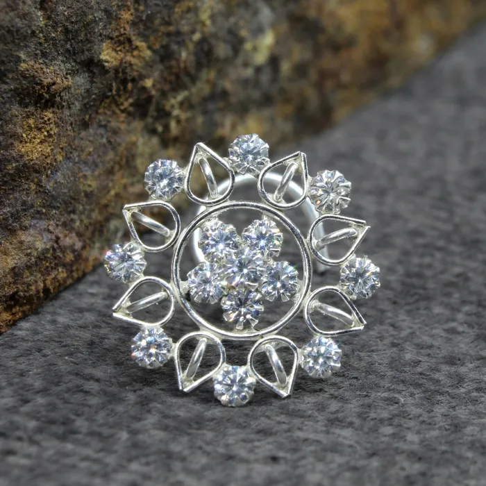 Real Sterling Silver CZ brides collection wedding Nose Stud Twisted nose ring 22g Karizma Jewels Rings